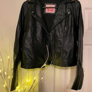 Levi’s Leather jacket with hood